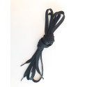Thick flat laces, hydrophobic finish, black color