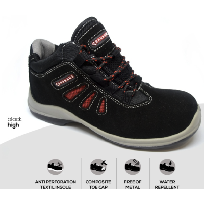 BOTAS DE SEGURIDAD NEGRO-ROJO S3 BAUHAUS