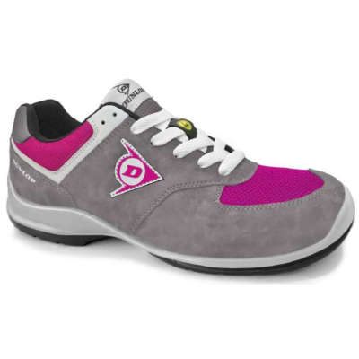 Dunlop FLYING ARROW Lady PU-PU ESD S3 - Zapatos de mujer trabajo y seguridad gris-rosa