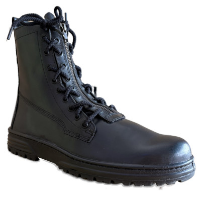 ZZM-7190 Botas de servicio más altas por encima del tobillo con cierre de cordones y cremallera