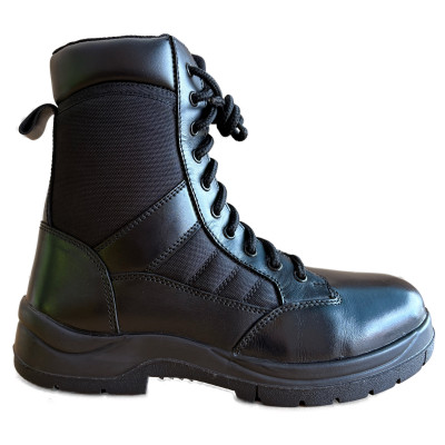 ZZM-13002 Bottes militaires et de service noires avec fermeture éclair