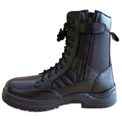 ZZM-13002 Militär- und Dienststiefel Schwarz mit Reißverschluss